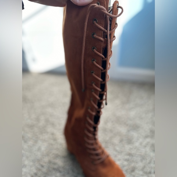 Burnt Orange Lace up boots - Picture 5 of 7